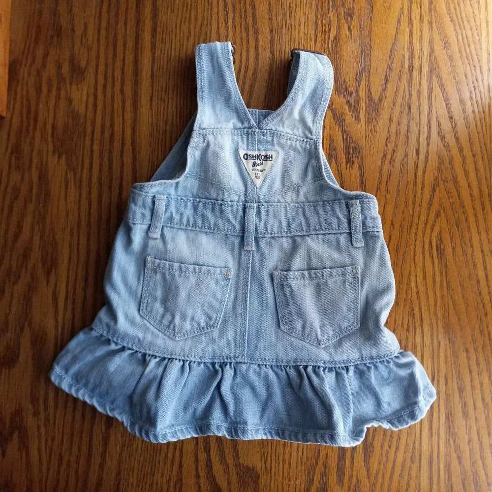Denim Skirtall Skirt Overalls Classic Retro Cottagecore Size 9 month